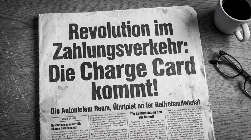 Historische Schlagzeile zur Einführung der Charge Card